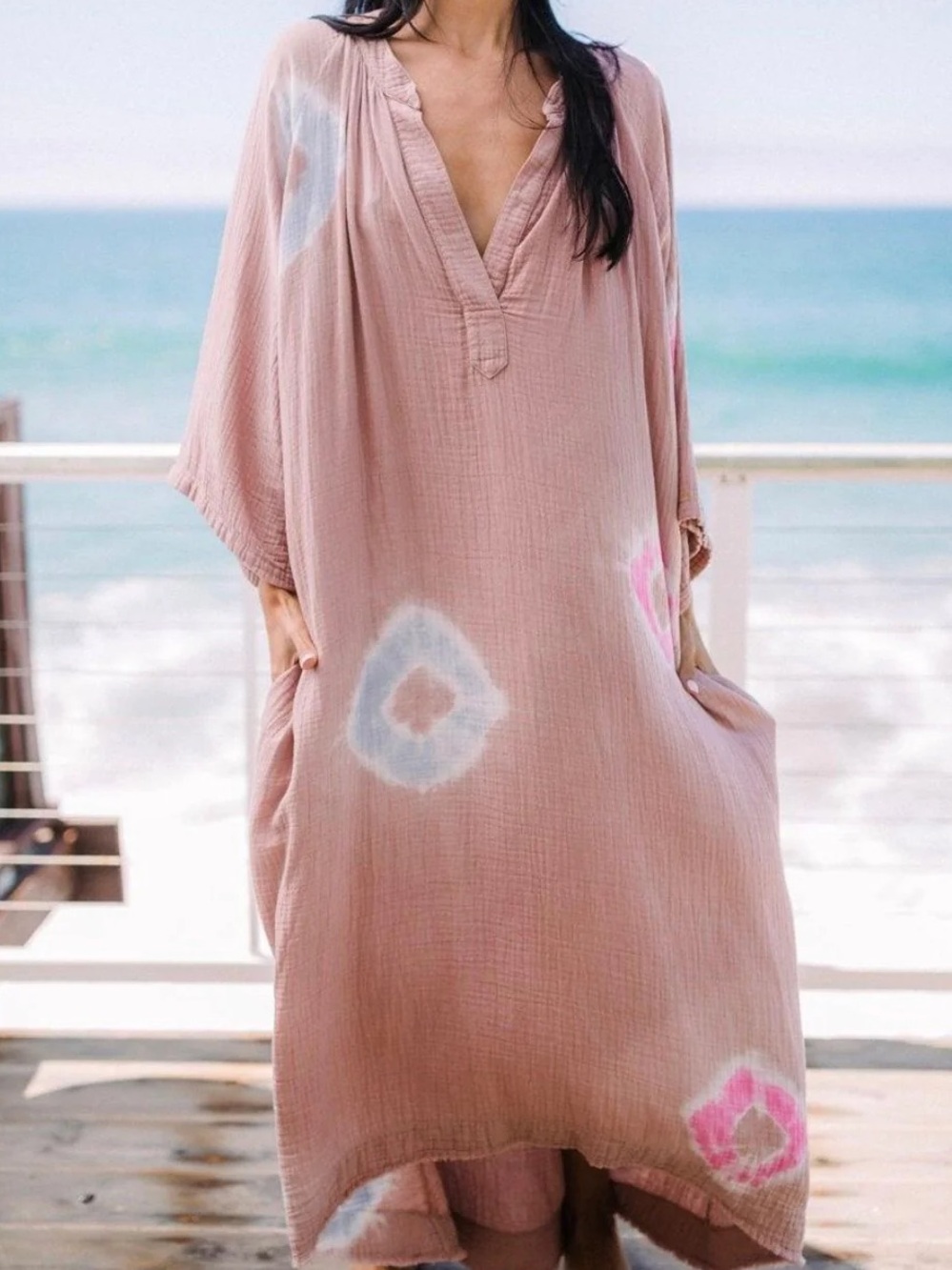 9SEED | Tunisia Tie Dye Gauze MIDI Dress | OS